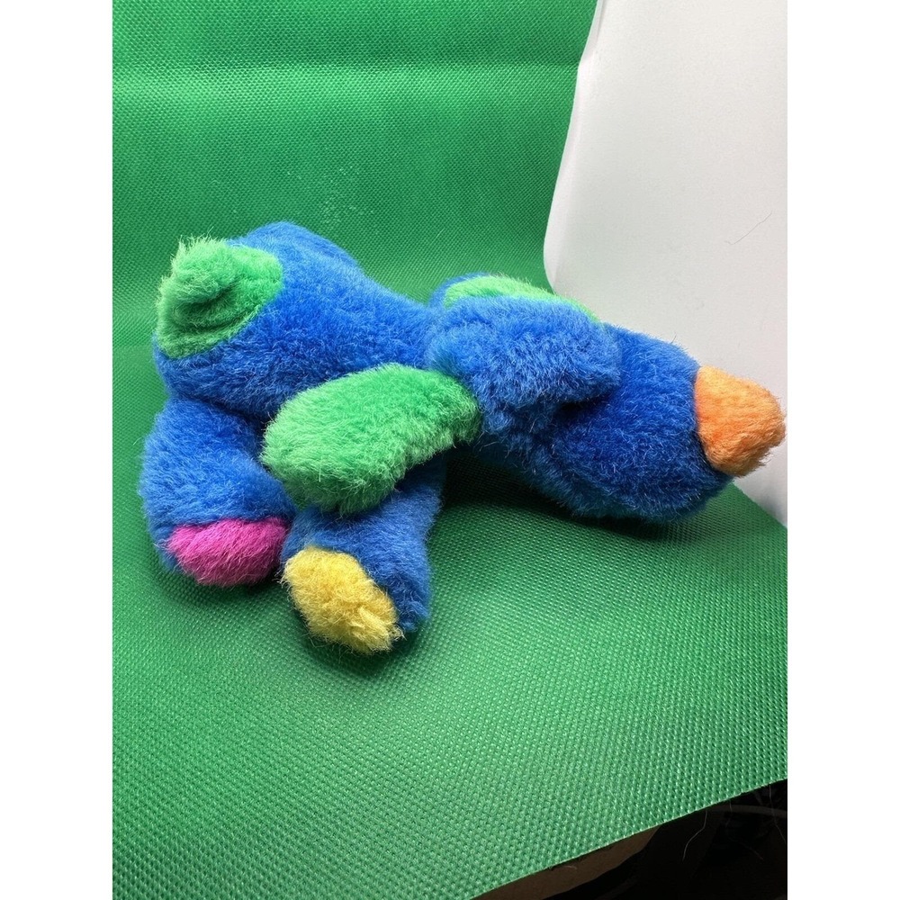 Vintage 1999 Liberty Toy Color Block Blue Floppy Puppy Dog Plush RARE